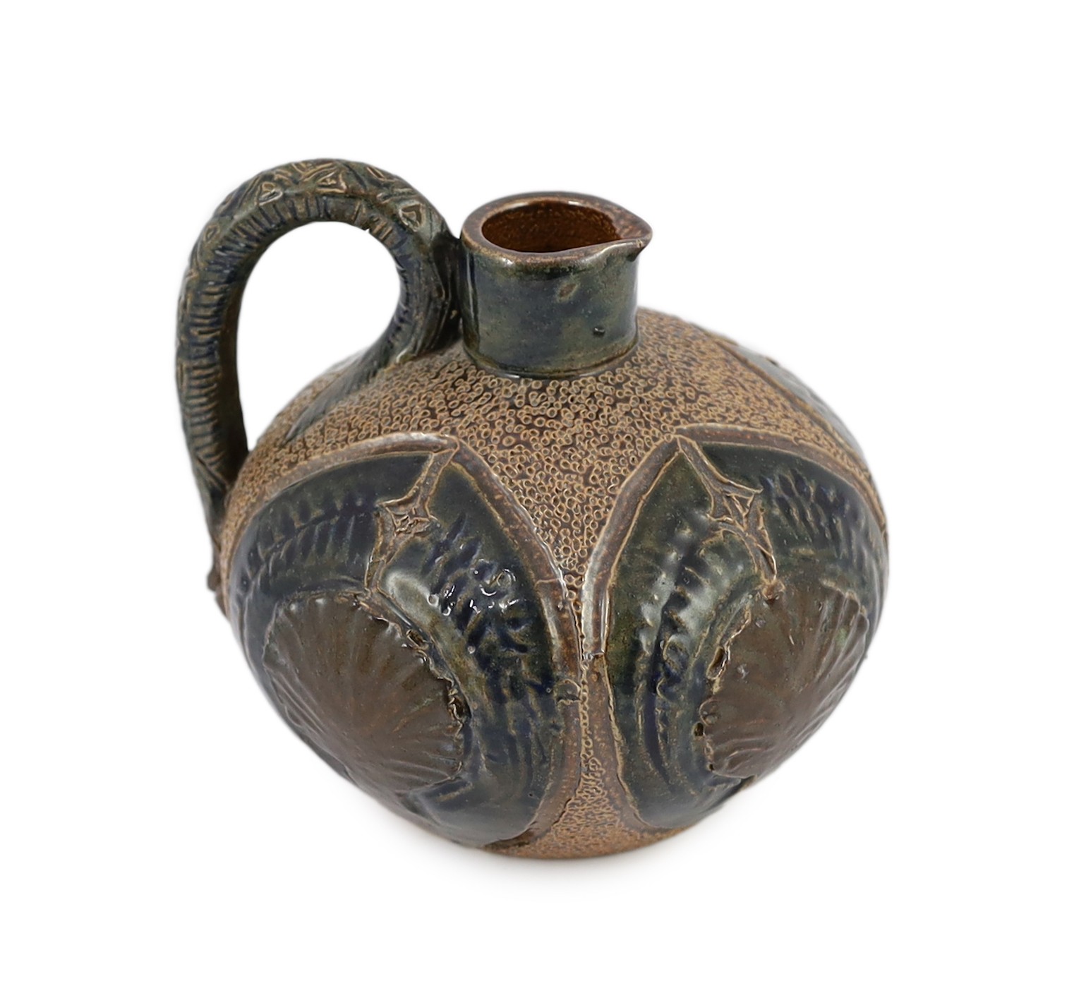 A Martin Brothers stoneware jug, c.1879, 14cm high